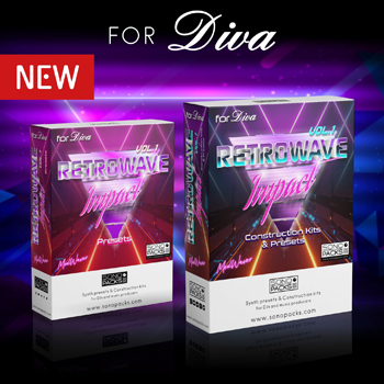 retrowave presets diva synth sounds loops construction kits synthwave