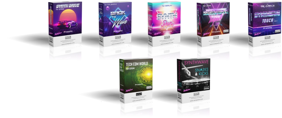 synth presets, for electro synthwave, techno, trance and EDM